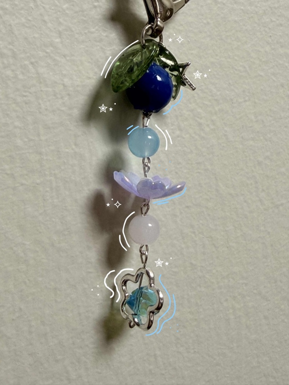 Handmade Blueberry Bag charm